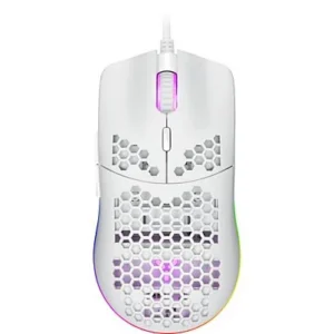Ratoli gaming - ISY IGM 4000-WT, amb cable, 7200 dpi, LEDs RGB, Diseny de panal, Blanc